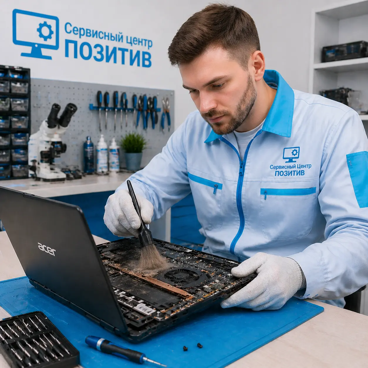 Чистка ноутбука Acer от пыли в Адлере | Замена термопасты