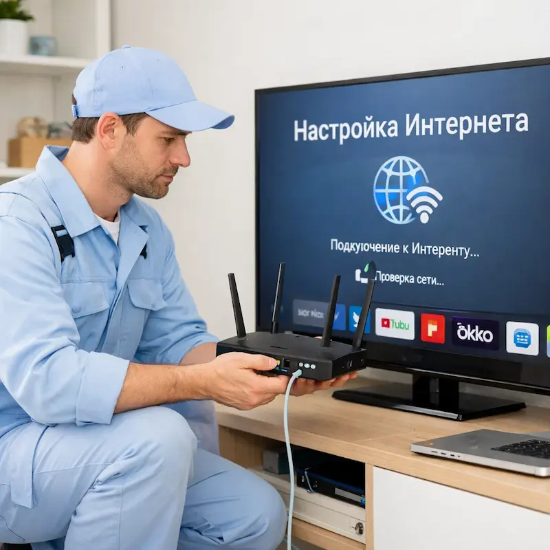 Настройка интернета на телевизоре в Адлере