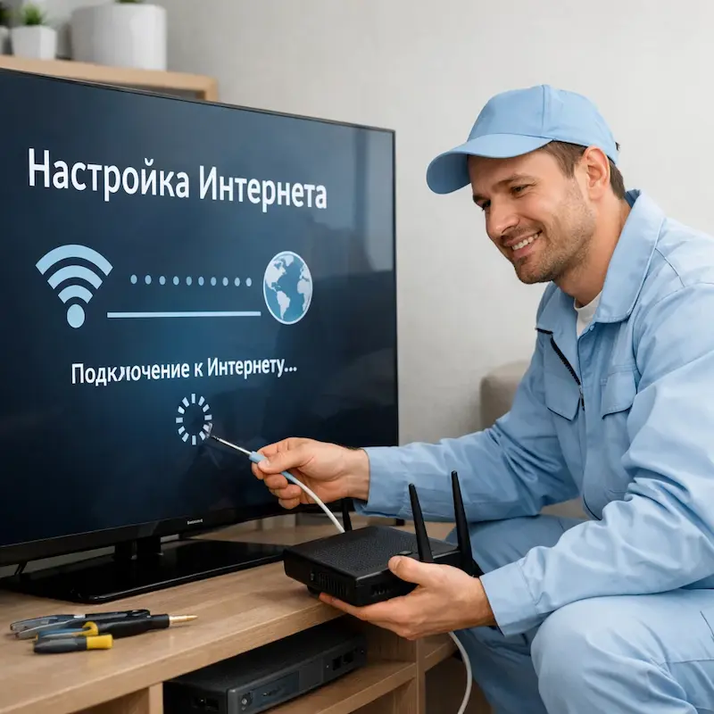 Настройка интернета на ТВ в Адлере