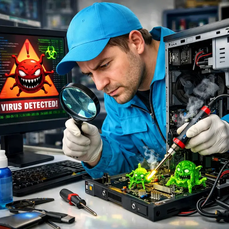 Вылечить компьютерный вирус в Адлере